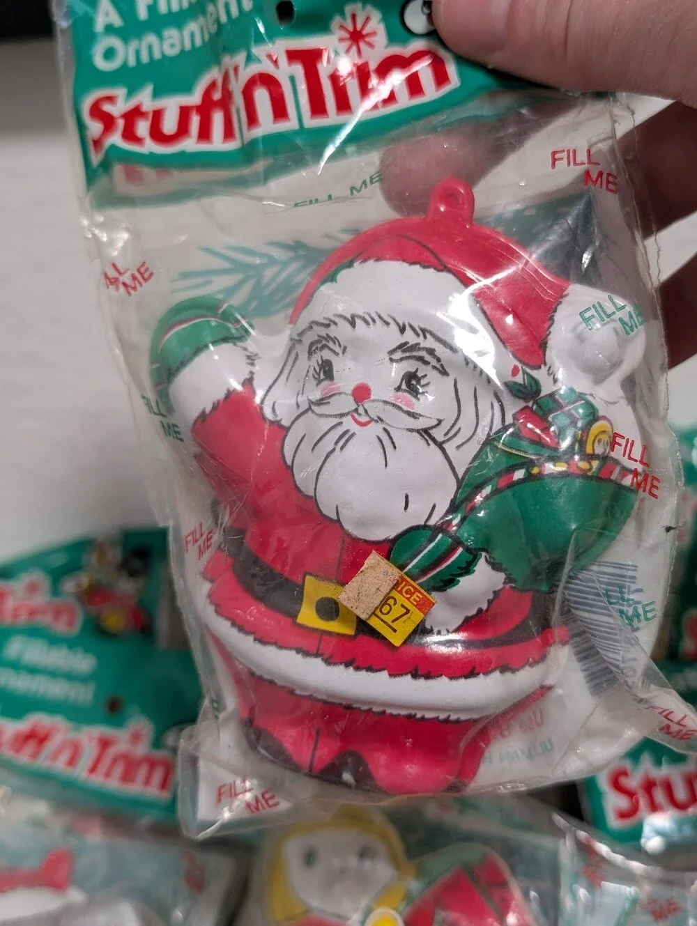 19 VTG Stuff N Trim Fillable Christmas Ornaments Made In USA Hard Plastic